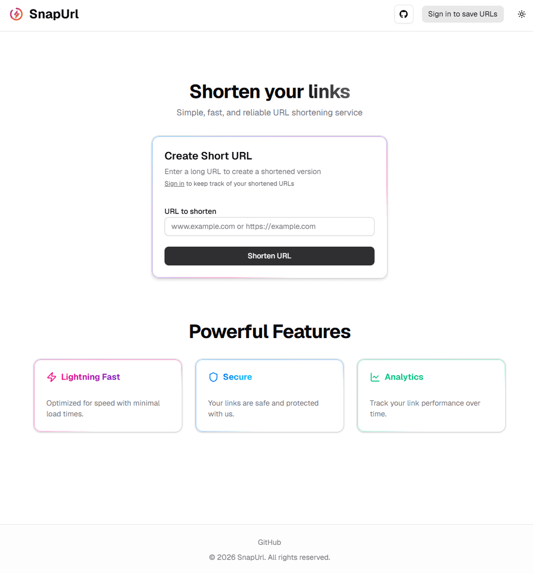 SnapUrl - URL Shortener